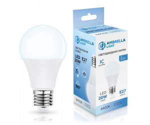 602006 LED A60 20W IC E27 6400K 175-265V