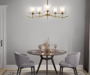 LH57008/6 BS/FR латунь/белый матовый E14/6 max 40W D850*420