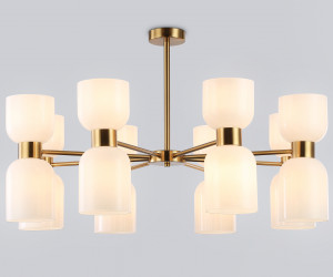 LH56095/16 BS/FR латунь/белый матовый E14*16 max 40W D860*510