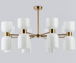 LH56095/16 BS/FR латунь/белый матовый E14*16 max 40W D860*510