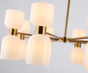 LH56095/16 BS/FR латунь/белый матовый E14*16 max 40W D860*510