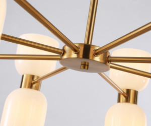 LH56095/16 BS/FR латунь/белый матовый E14*16 max 40W D860*510