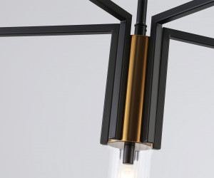 LH56113/5 BK/BS/CL черный/латунь/прозрачный E14*5 max 40W D605*350