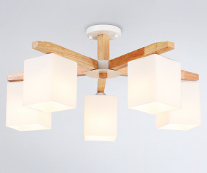 TR83118/5 WH/LW белый/светлое дерево E27/5 max 40W D700*325