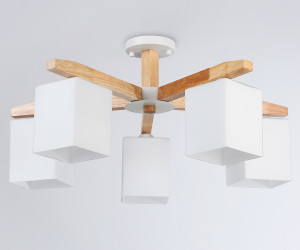 TR83118/5 WH/LW белый/светлое дерево E27/5 max 40W D700*325