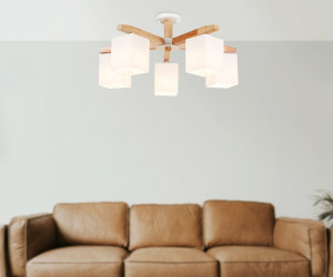 TR83118/5 WH/LW белый/светлое дерево E27/5 max 40W D700*325