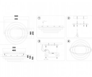 FA8522 WH белый 146W 3000K-6400K+RGB 560*500*150 (ПДУ РАДИО 2.4G)
