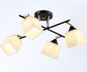 TR303084/4 BK/FGD/FR черный/золото/белый матовый E27/4 max 40W 580*580*250