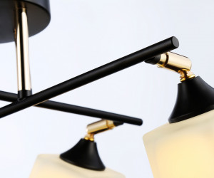 TR303084/4 BK/FGD/FR черный/золото/белый матовый E27/4 max 40W 580*580*250