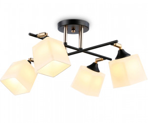 TR303084/4 BK/FGD/FR черный/золото/белый матовый E27/4 max 40W 580*580*250