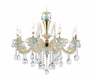 TR4926/8 GD/WH/CL золото/белый/прозрачный E14*8 max 40W D740*630