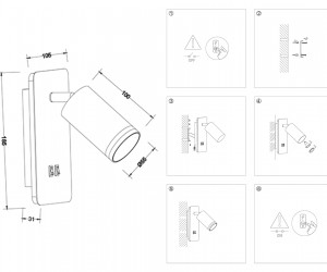 FW2465 WH белый LED 4200K 9W 185*105*150