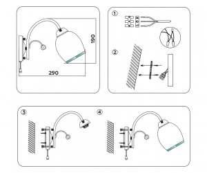 TR3194 CH/CL/FR хром/прозрачный/белый матовый E27 max 40W 190*110*290