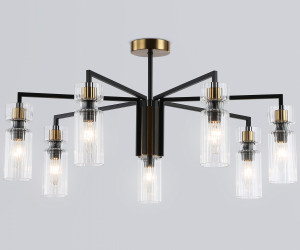 LH56115/7 BK/BS/CL черный/латунь/прозрачный E14*7 max 40W D705*350