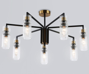 LH56115/7 BK/BS/CL черный/латунь/прозрачный E14*7 max 40W D705*350