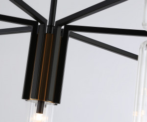 LH56115/7 BK/BS/CL черный/латунь/прозрачный E14*7 max 40W D705*350