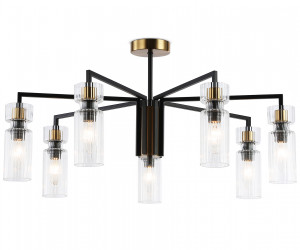 LH56115/7 BK/BS/CL черный/латунь/прозрачный E14*7 max 40W D705*350