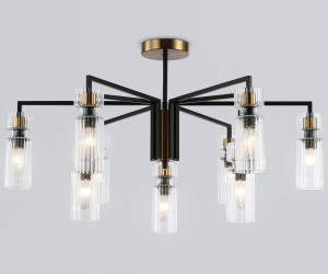 LH56117/9 BK/BS/CL черный/латунь/прозрачный E14*9 max 40W D765*440