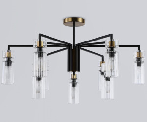 LH56117/9 BK/BS/CL черный/латунь/прозрачный E14*9 max 40W D765*440