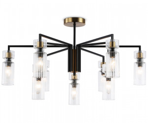 LH56117/9 BK/BS/CL черный/латунь/прозрачный E14*9 max 40W D765*440