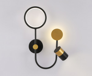 FL51602/3 BK/GD черный/золото 11W 4200K+GU10 424*275*100