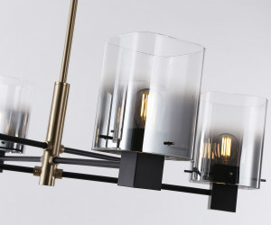 LH57041/6 BK/DBS/SM черный/темная латунь/дымчатый E14/6 max 40W D690*690