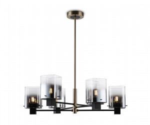 LH57041/6 BK/DBS/SM черный/темная латунь/дымчатый E14/6 max 40W D690*690