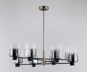 LH57043/8 BK/DBS/SM черный/темная латунь/дымчатый E14/8 max 40W D830*710