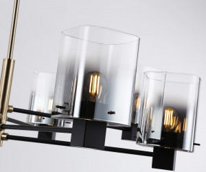 LH57043/8 BK/DBS/SM черный/темная латунь/дымчатый E14/8 max 40W D830*710