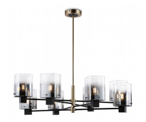 LH57043/8 BK/DBS/SM черный/темная латунь/дымчатый E14/8 max 40W D830*710