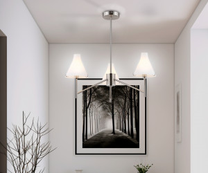 LH57121/3 SN/FR никель/белый матовый E14/3 max 40W D650*590