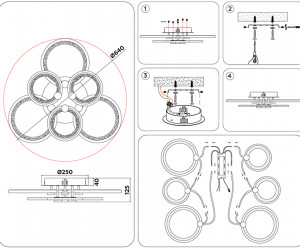 FA4085/3+3 WH белый 100W 3000K+6400K/4200K/6400K+3000K 620*570*120 (ПДУ ИК)
