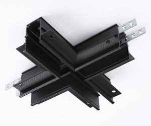 GL3358 BK черный коннектор х-образный встраиваемый 170*170*46,8