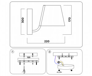 AK4088 WH белый LED 3000K/4200K/6400K 13W 170*150*220