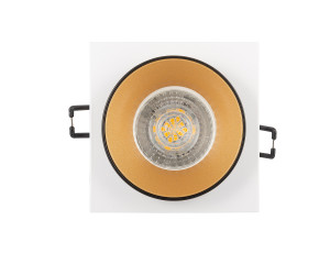 DK2402-GD Встраиваемый светильник, IP 20, 50 Вт, GU10, черный/золотой, алюминий