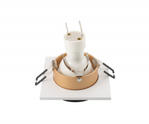 DK2402-GD Встраиваемый светильник, IP 20, 50 Вт, GU10, черный/золотой, алюминий