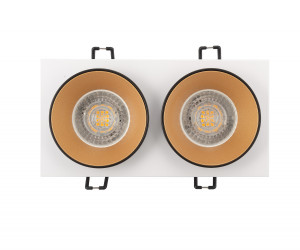 DK2422-GD Встраиваемый светильник, IP 20, 50 Вт, GU10, черный/золотой, алюминий