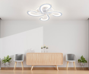 FA1702/4 WH/CH белый/хром 121W 3000K-6400K 560*560*90 (ПДУ РАДИО 2.4G)