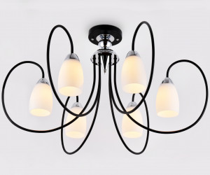 TR3121/6 BK/CH черный/хром E27 max 40W D850*480