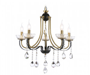 TR4952/5 BK/GD/CL черный/золото/прозрачный E14*5 max 40W D620*670