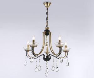 TR4952/5 BK/GD/CL черный/золото/прозрачный E14*5 max 40W D620*670