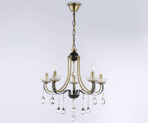 TR4952/5 BK/GD/CL черный/золото/прозрачный E14*5 max 40W D620*670