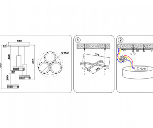 FA9492/3 WH/CH белый/хром 54W 4200K D460*790 (без ПДУ)