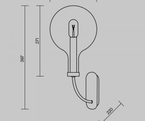 Настенный светильник (бра) Maytoni MOD333WL-01B