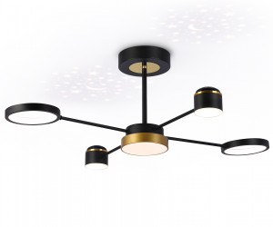 FL51632/4+1 BK/GD черный/золото 3000K-6400K 48W 910*745*300 (ПДУ ИК)