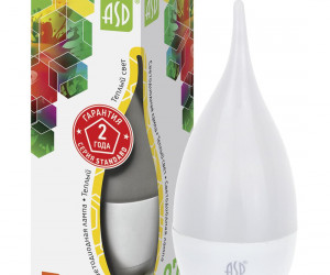 Лампа светодиодная LED-СВЕЧА НА ВЕТРУ-standard 7.5Вт 160-260В Е14 3000К ASD*