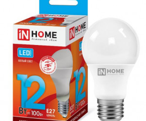 Лампа светодиодная LED-A60-VC 12Вт 230В Е27 4000К 1080Лм IN HOME