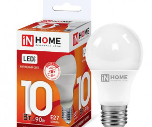 Лампа светодиодная LED-A60-VC 10Вт 230В Е27 6500К 900Лм IN HOME