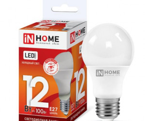Лампа светодиодная LED-A60-VC 12Вт 230В Е27 6500К 1080Лм IN HOME
