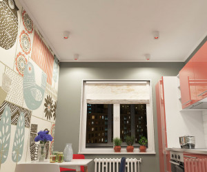 DK3090-WH+RD Светильник накладной IP 20, 10 Вт, GU5.3, LED, белый/красный, пластик